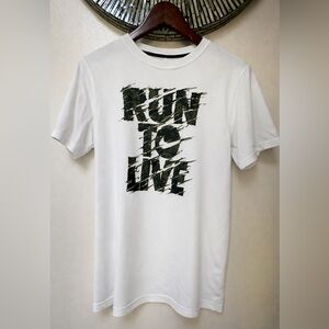Nike Graphic Tee with Green Camo Text - Run To Live
